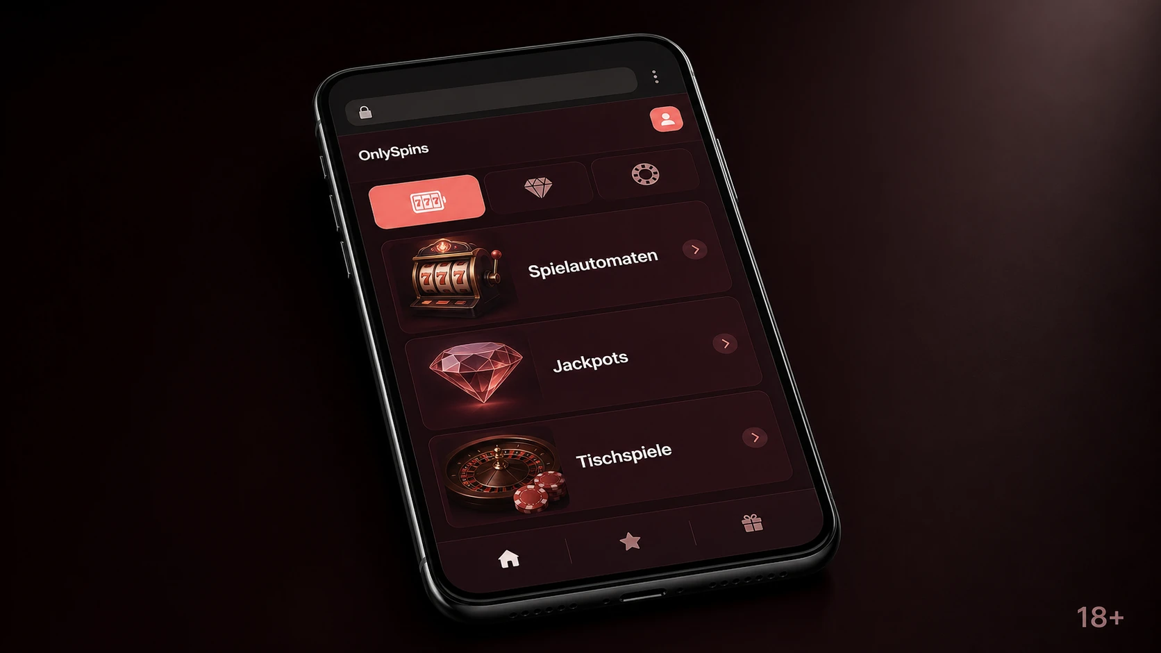 Mobile Nutzung bei OnlySpins