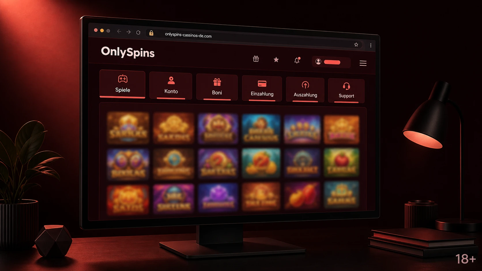 Aufbau des OnlySpins Online Casino